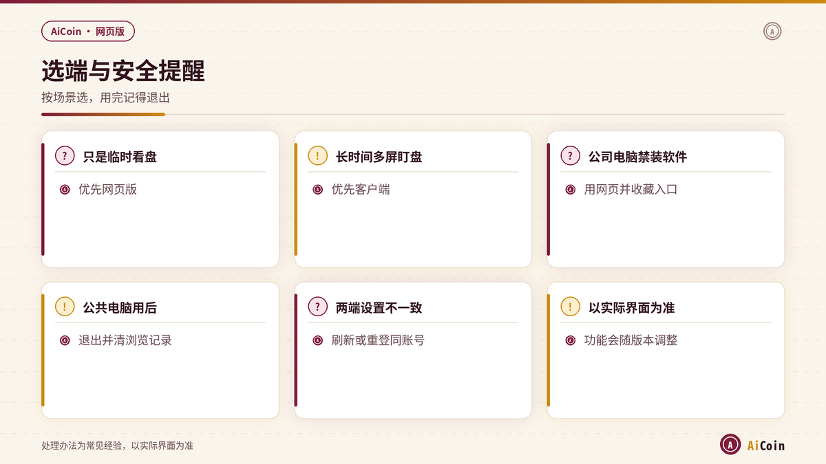 AiCoin网页版公共电脑安全退出与清理示意
